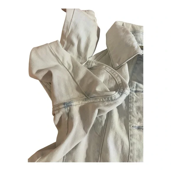 Women's Cream White Denim Jacket - Picture 7 of 10